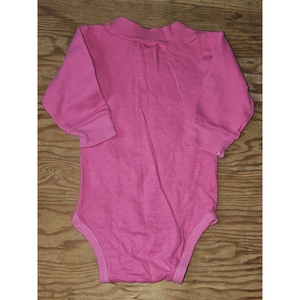 Rare Vintage Disney Baby Minnie Mouse Long Sleeve Bodysuit Pink Made USA Dundee - Picture 4 of 8